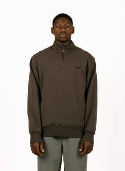 Signature Zip Mock Charcoal