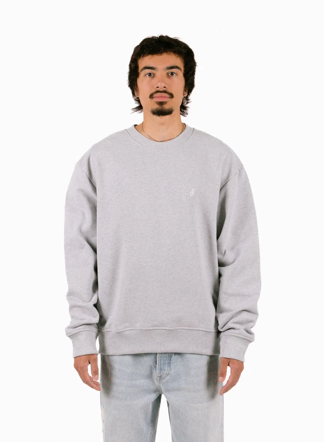 Script Logo Crewneck Heather Grey 2 Script Logo Crewneck Heather Grey - Image 2