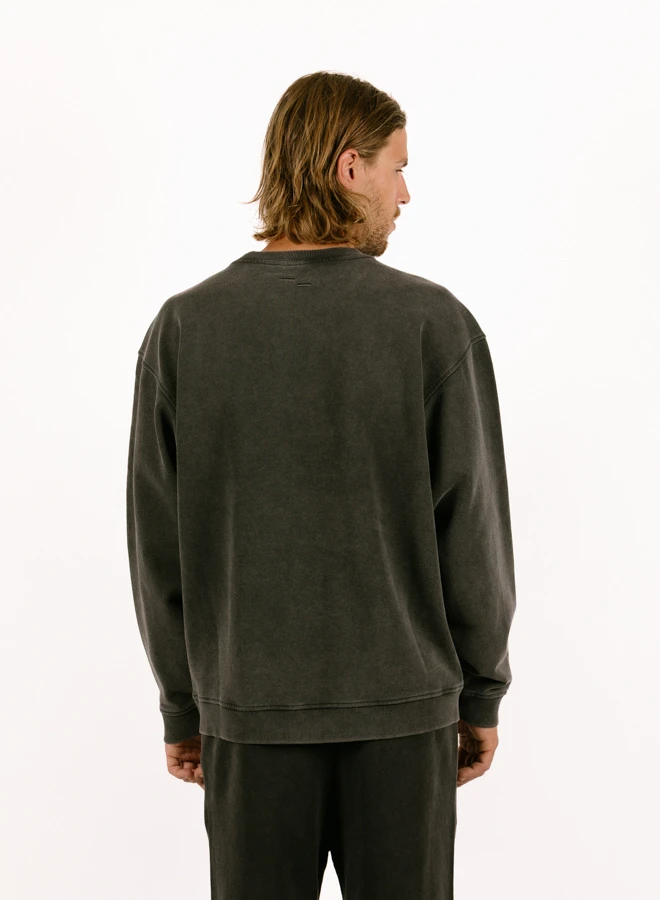 Filling Pieces Sweatshirt Boxy Embroidered Vintage Black 3 Filling Pieces Sweatshirt Boxy Embroidered Vintage Black - Image 3