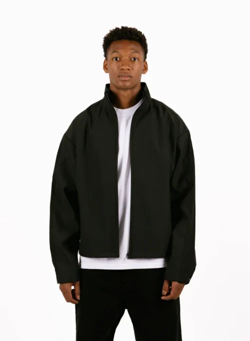 Nylon Track Jacket Black