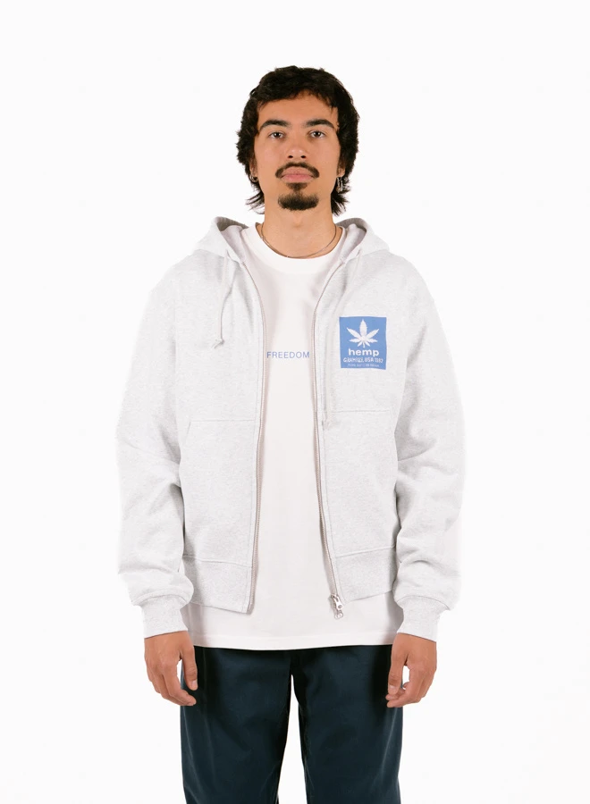 Gramicci Hemp Zip Hooded Sweatshirt Heather Ash 2 Gramicci Hemp Zip Hooded Sweatshirt Heather Ash - Image 2