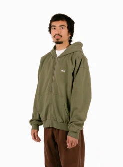 OBEY Lowercase Pigment Zip Hood Pigment Deep Lichen Green -Urban Sneakers Shop image 1786