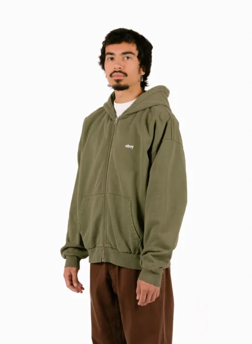 OBEY Lowercase Pigment Zip Hood Pigment Deep Lichen Green 10 OBEY Lowercase Pigment Zip Hood Pigment Deep Lichen Green -Urban Sneakers Shop image 1786