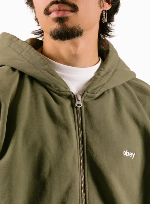 OBEY Lowercase Pigment Zip Hood Pigment Deep Lichen Green 13 OBEY Lowercase Pigment Zip Hood Pigment Deep Lichen Green -Urban Sneakers Shop image 1789