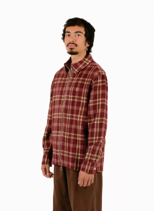 Salvatore Flannel Shirt Cabernet -Urban Sneakers Shop image 1794