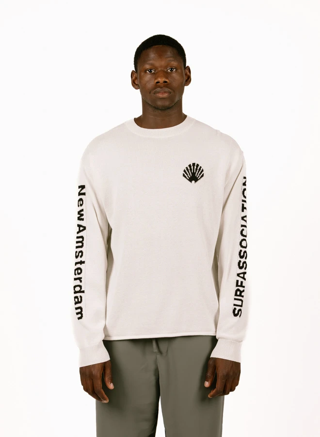 Knitted Logo Longsleeve Ecru / Black 2 Knitted Logo Longsleeve Ecru / Black - Image 2