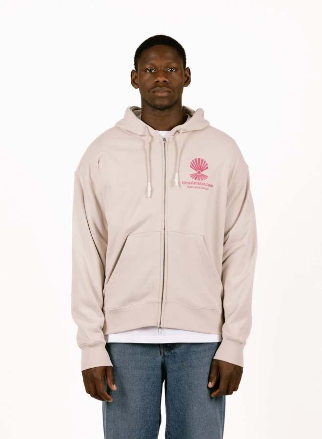 Logo Hoodie Zip-up Pebble / Magenta 2 Logo Hoodie Zip-up Pebble / Magenta - Image 2