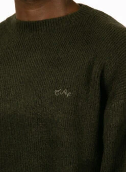 Signature Knitted Crewneck Olive Night -Urban Sneakers Shop image 1896