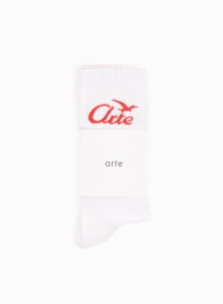 Bird Logo Socks White