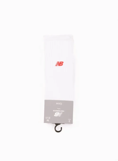 NB Patch Logo Crew Socks 3 Pairs White