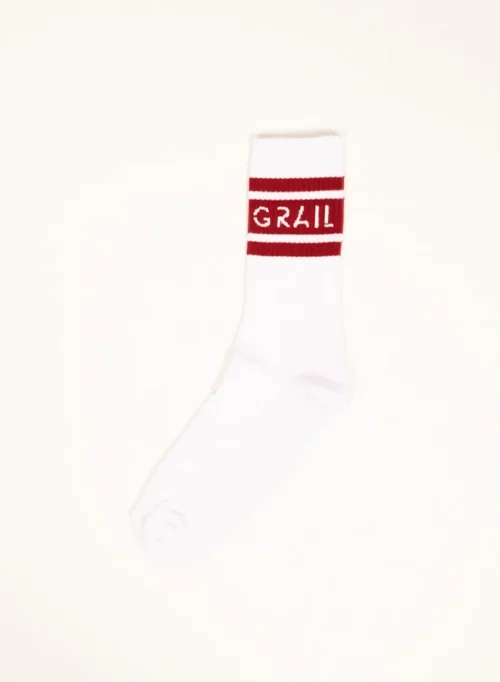 Band Logo Sock White/Bordeaux