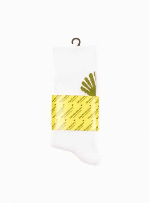 Logo Socks White / Stage Green